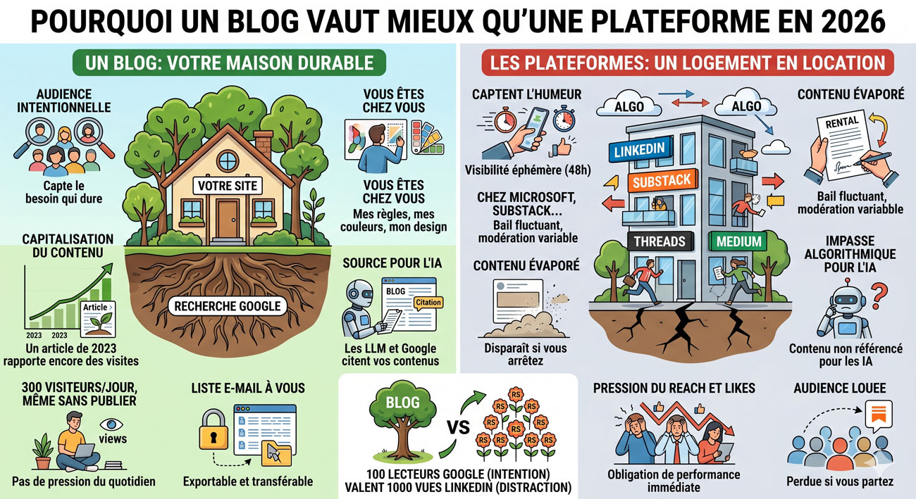Pourquoi cr&eacute;er un blog vaut mieux qu&rsquo;une plateforme en 2026